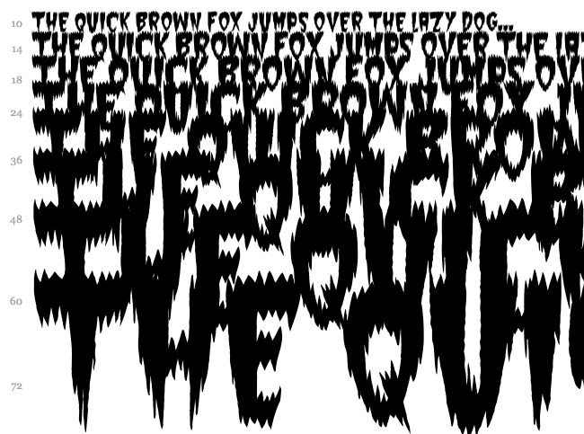 Super Weird font waterfall